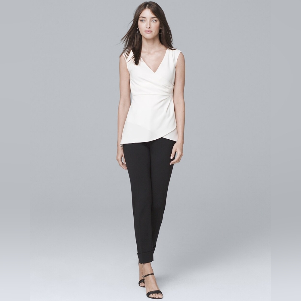 White House Black Market White Sleeveless Top